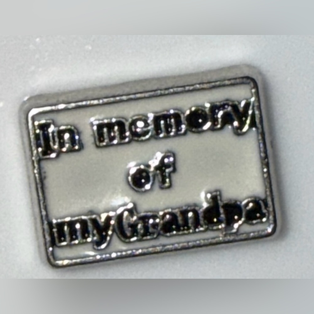 $1 Silver Grandpa Memorial Floating Charm~New~$1 WITH ANY $10 ORDER OR MORE - Picture 3 of 13
